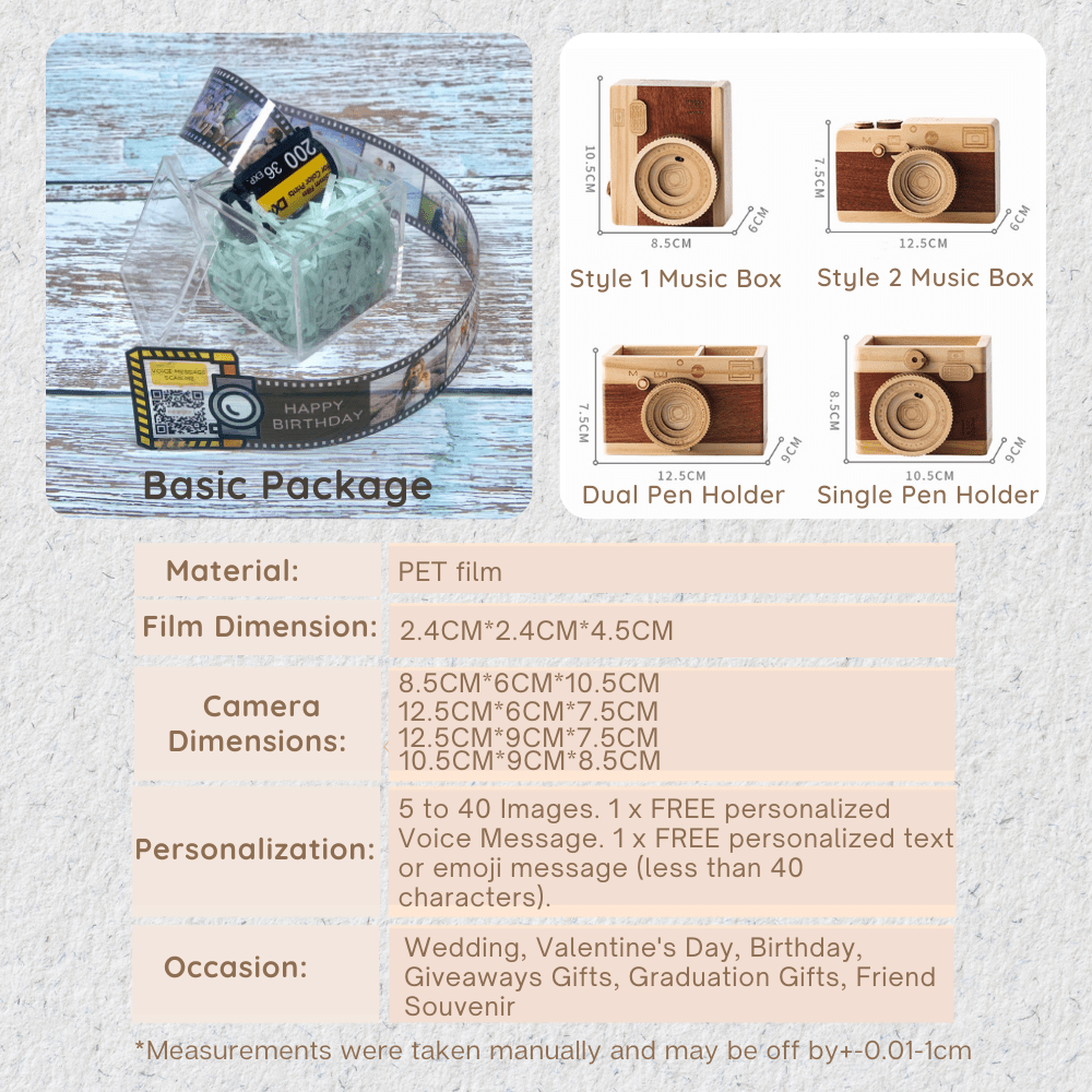 Personalized Customized Memory Retro Camera Film HD Photo Album Film Roll Keychain F2 Voice Message Creative Birthday Valentine Christmas Graduation Friend Anniversary Gift Souvenir Customized Handmade - uniqicon