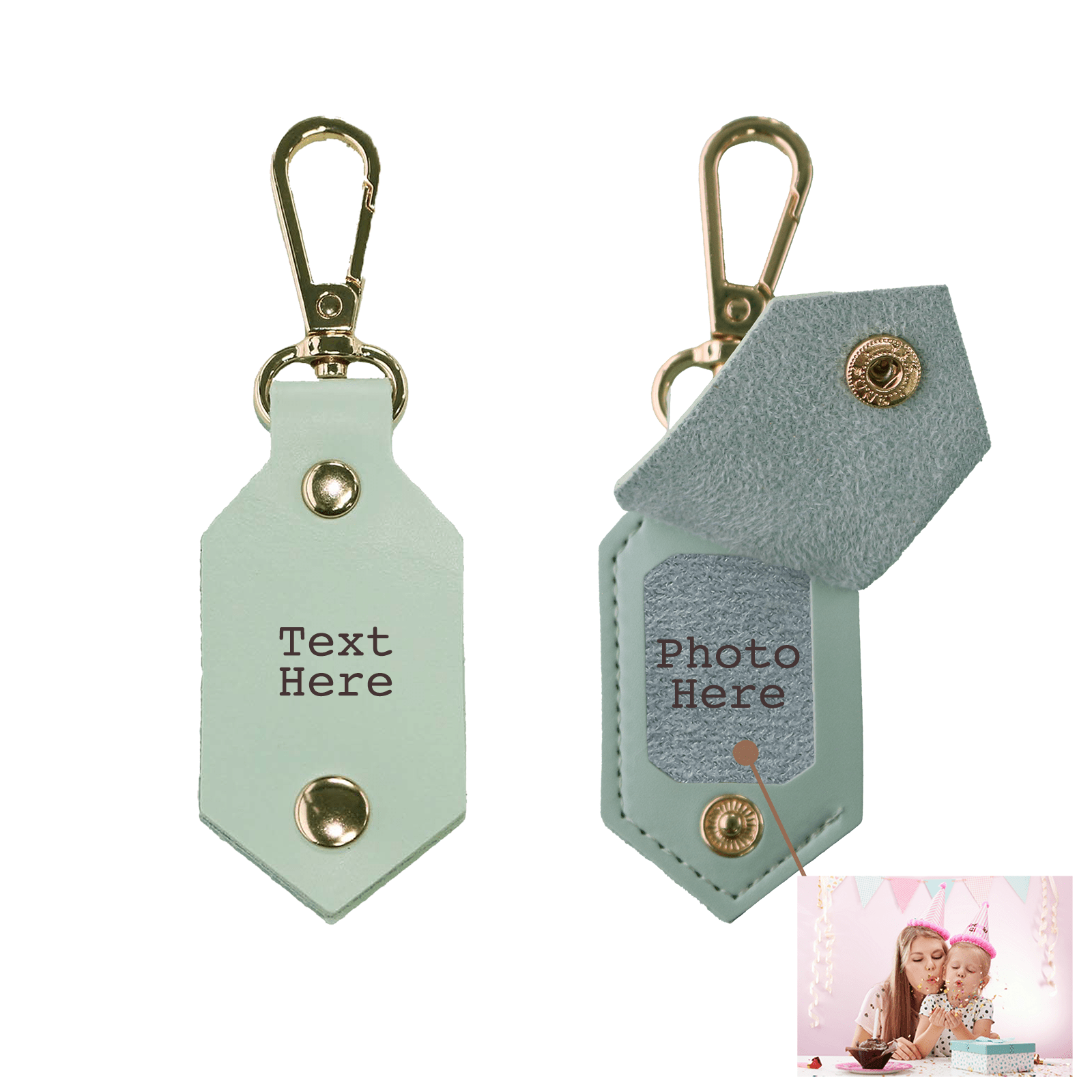 Personalized Picture Key Chains,Custom Keychain With Picture, Llaveros(Tiffany Blue) Personalizados Customized Keychain Gifts For Women Boyfriend Husband Mens - uniqicon