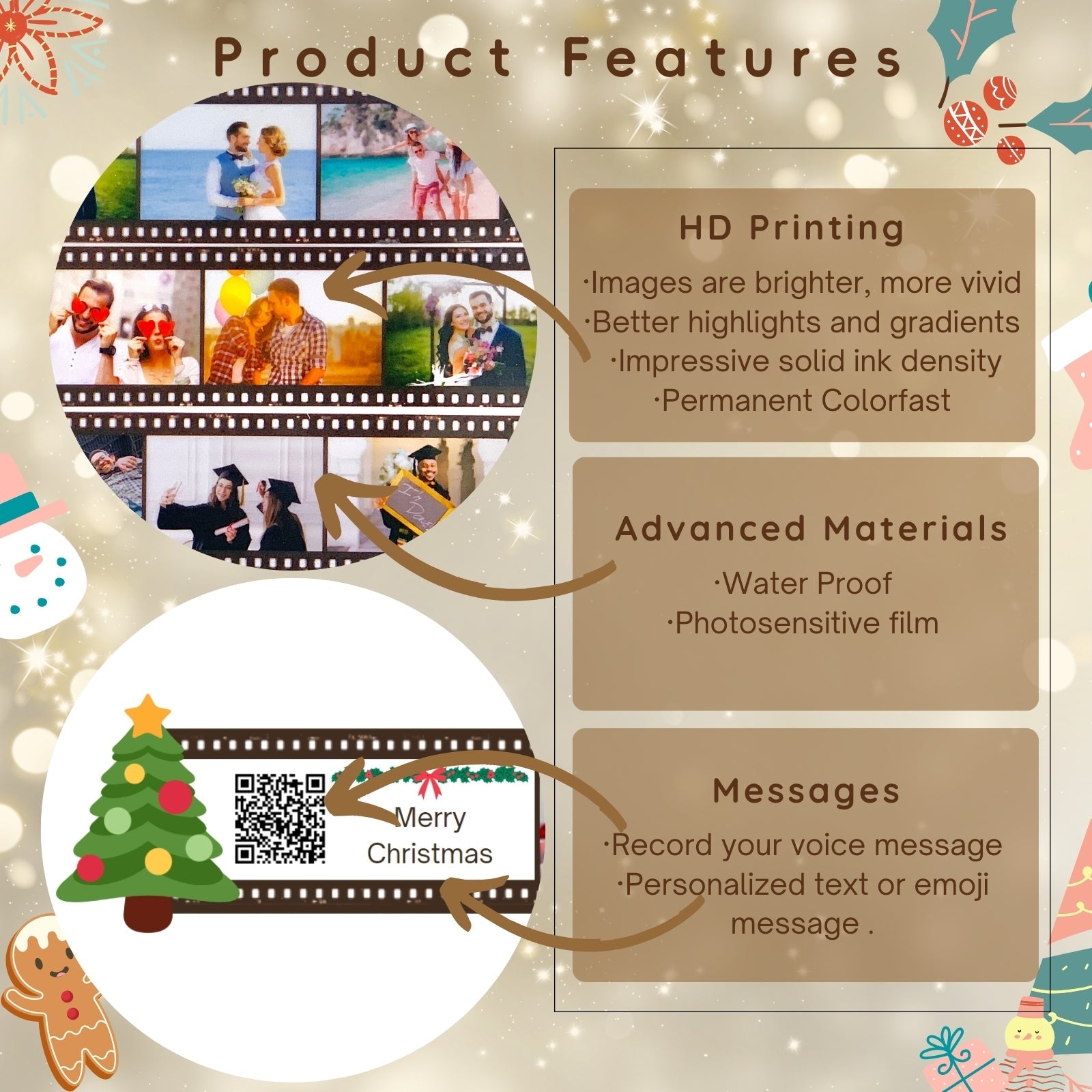 Personalised Christmas Presents for Boyfriend,Unique Personalised Photo Keyring Gift,Memory Camera Picture,Custom Keyring Gifts for Women Dad Friend Mom - uniqicon