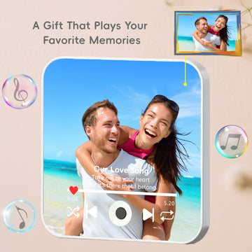Personalised Music Fridge Magnets Gifts,Valentines Photo Gifts That Play Song, Custom Musical Fridge Magnet For Wedding Anniversary Christmas Day - uniqicon
