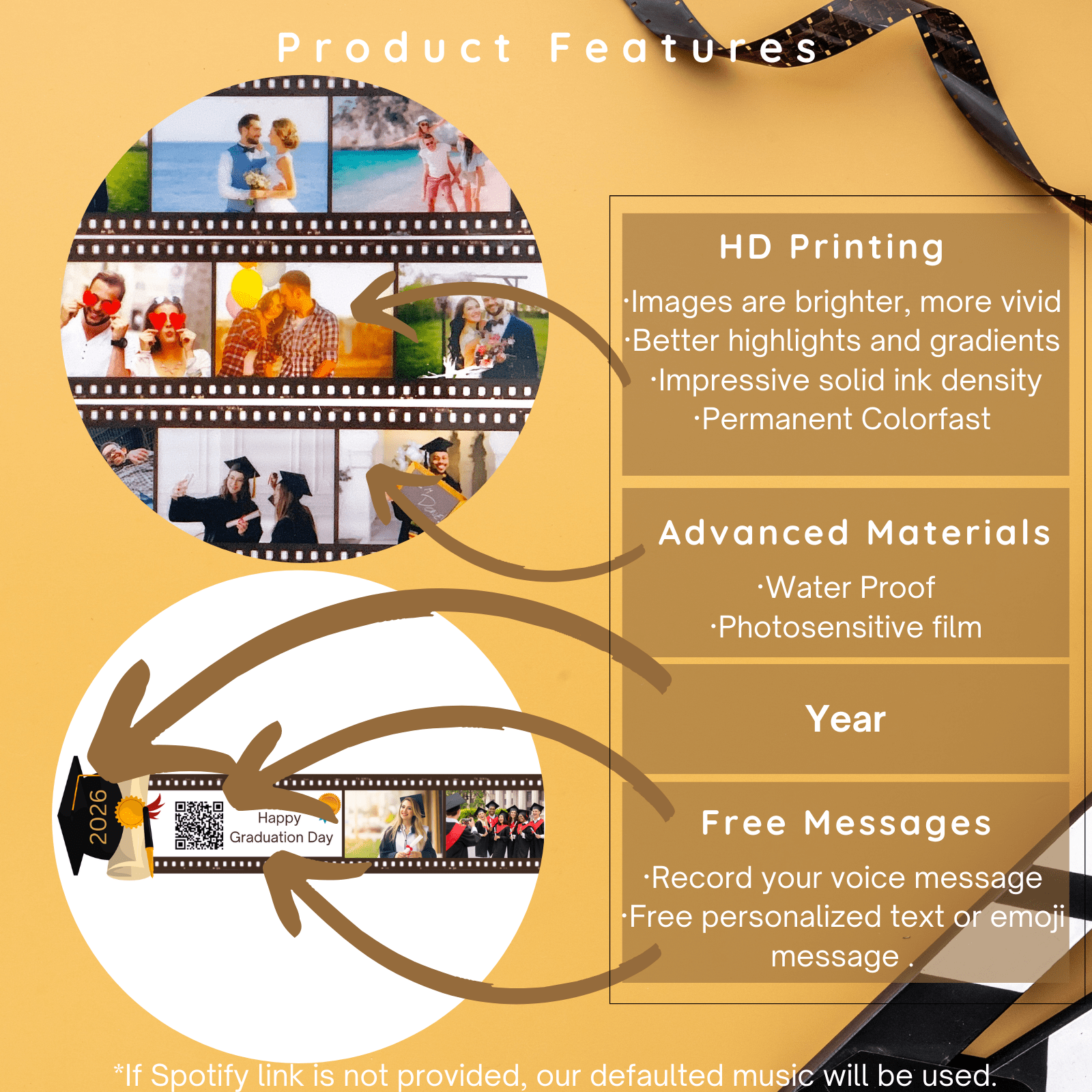 Personalized Customized Memory Retro Camera Film HD Photo Album Film Roll Keychain FG1 Voice Message Creative Birthday Valentine Christmas Graduation Friend Anniversary Gift Souvenir Customized Handmade - uniqicon