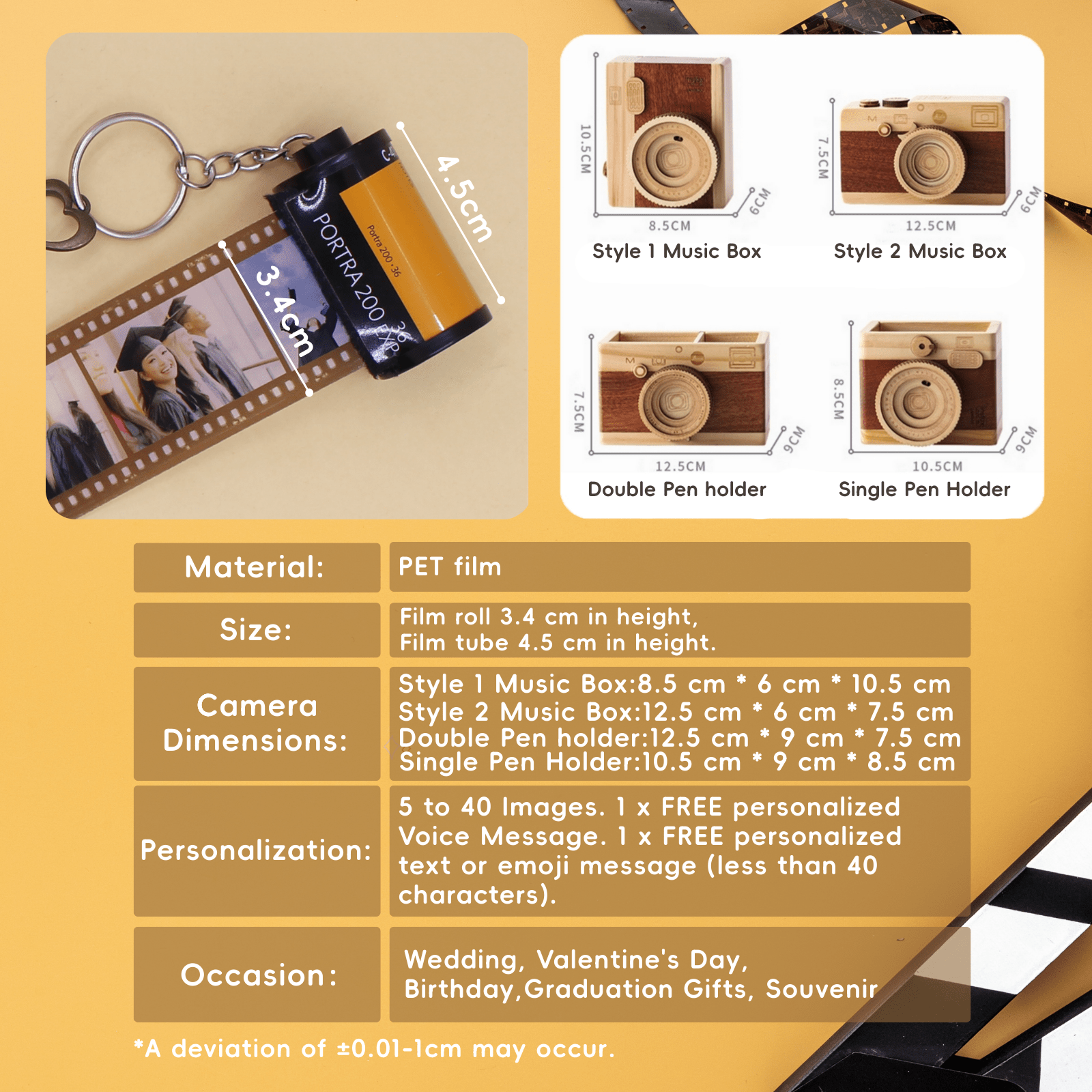 Personalized Customized Memory Retro Camera Film HD Photo Album Film Roll Keychain Spotify Voice Message Creative Birthday Valentine Christmas Graduation Friend Anniversary Gift Souvenir Customized Handmade - uniqicon