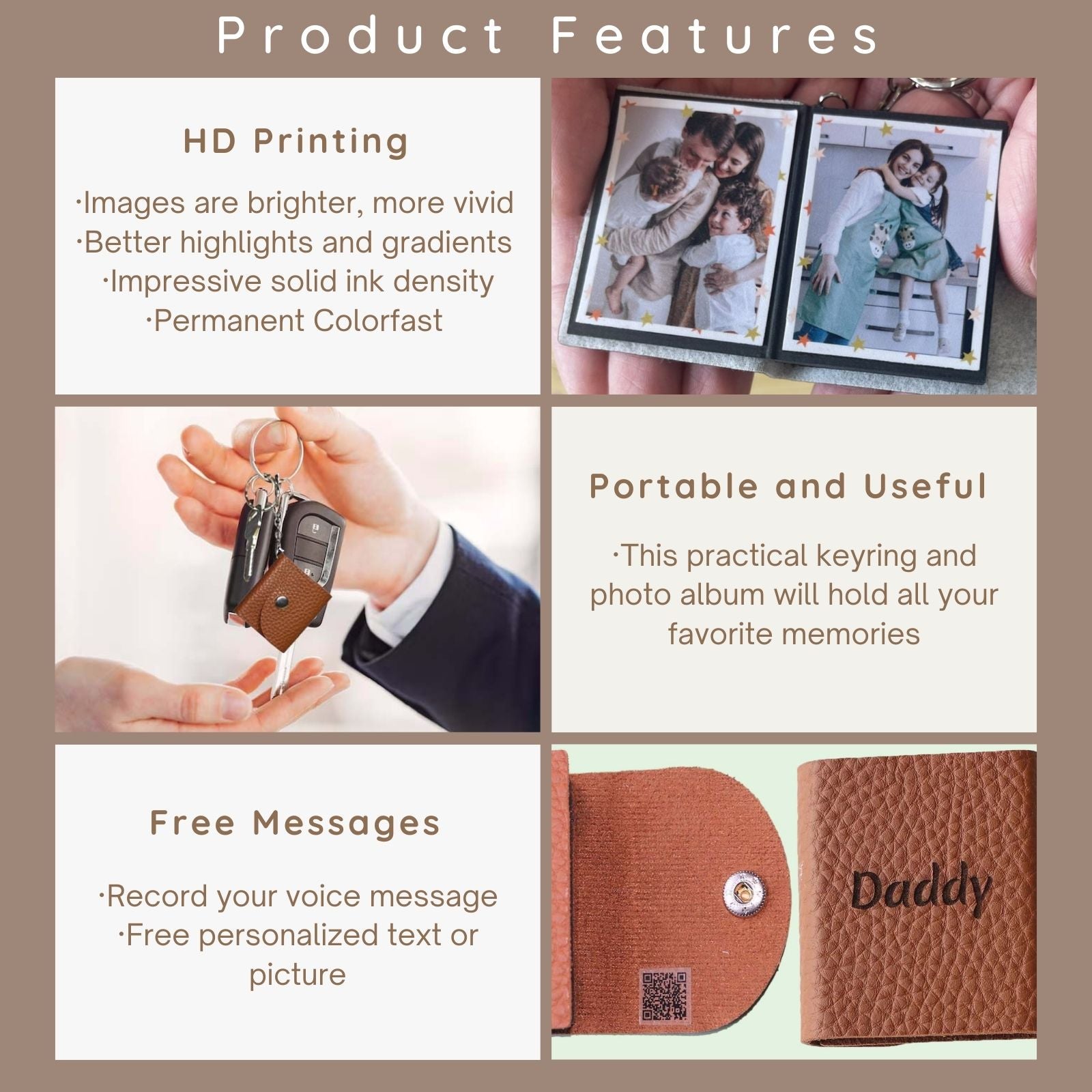 Personalized Mini Photo Keychain,Picture Keychains(Tiffany blue) Personalized Album, Mini Cute Key Ring Keychain with Picture Book for Family, Boyfriend, Couples, Dog, Friends - uniqicon